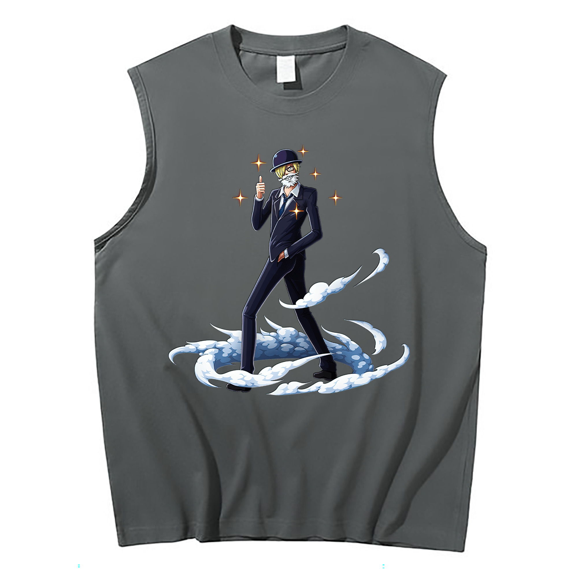 （画像用） ワンピース サンジ ONE PIECE Sanji コットン100％タンクトップ（フロントプリント）